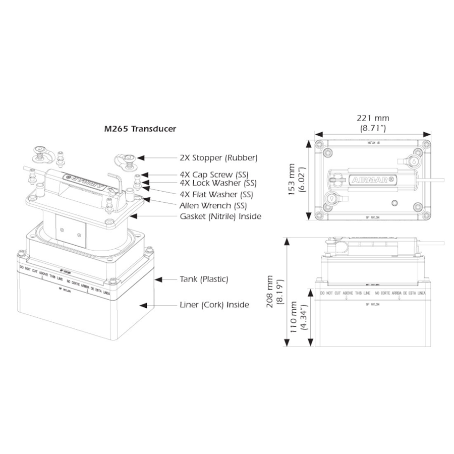 Airmar Technology M265C - LH Low/High Chirp Transducer No Connector - Boatyard Malaysia
