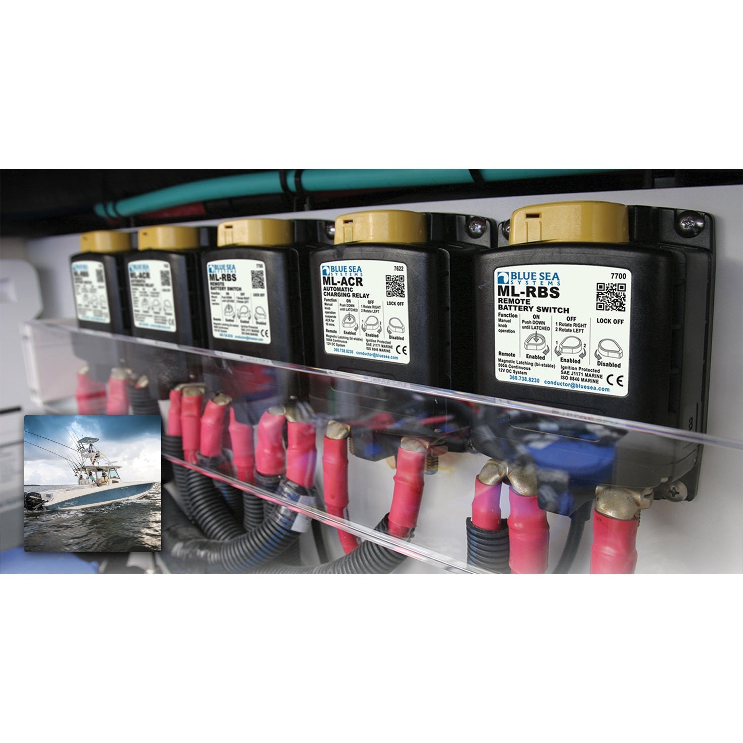 Blue Sea System 7622 ML ACR CHARGING RELAY WITH MANUAL CONTROL 12V - Boatyard Malaysia