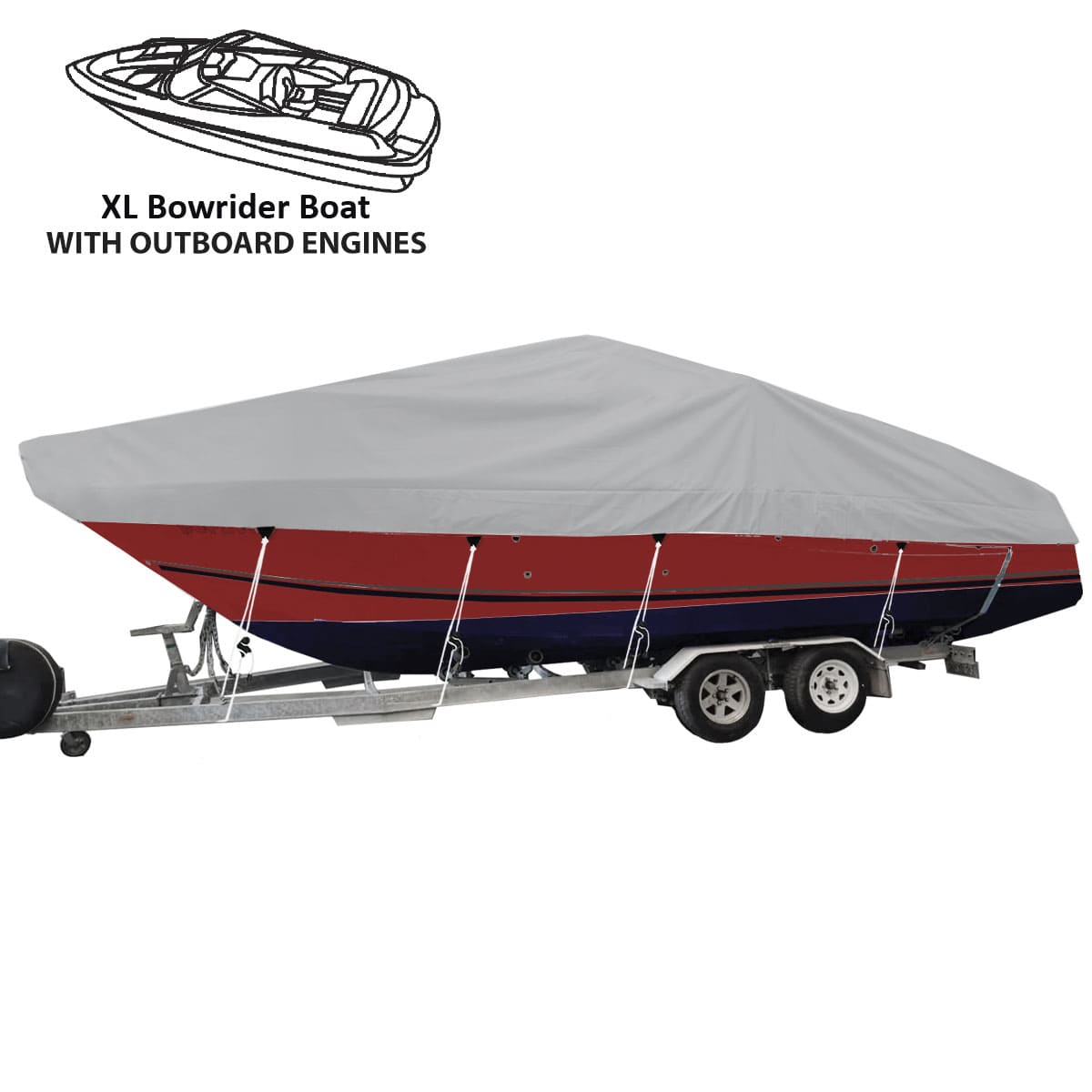 Day Cruiser Bowrider Cover (with Outboard Engines)