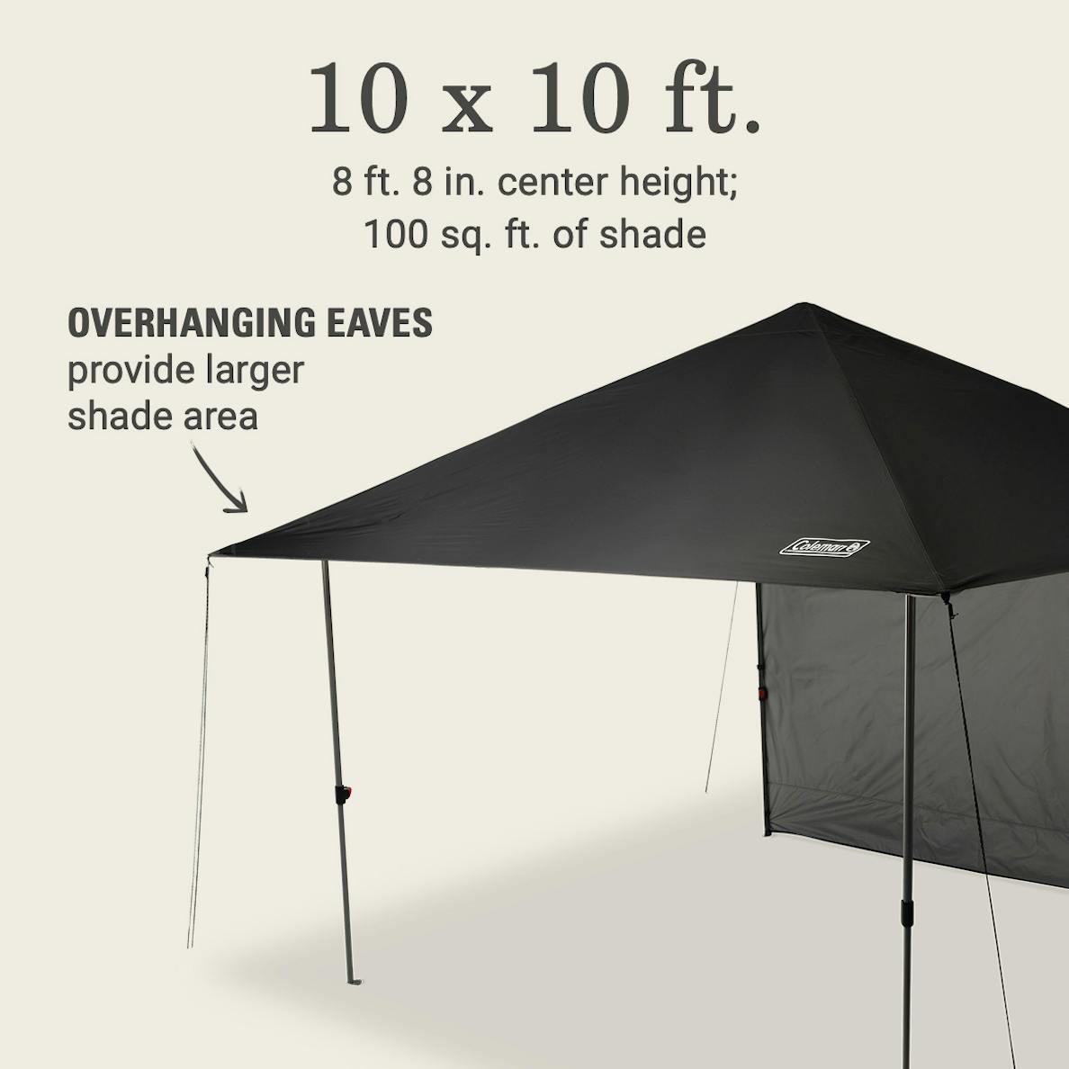 Coleman 10 ft. x ft. 10 Black Oasis Lite Canopy OnePeak with Sun wall - Boatyard Malaysia