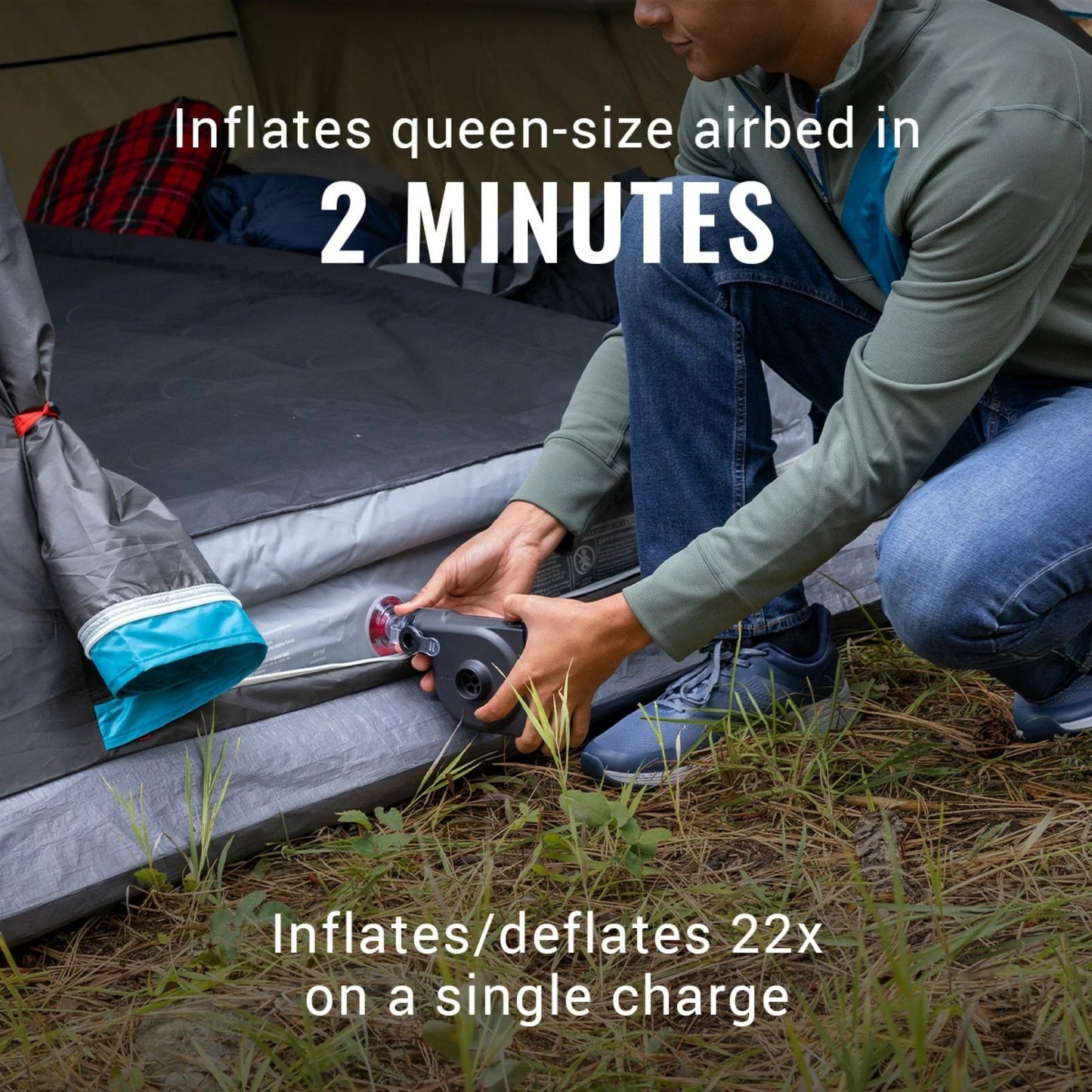 OneSource Air Bed Pump & Rechargeable Battery