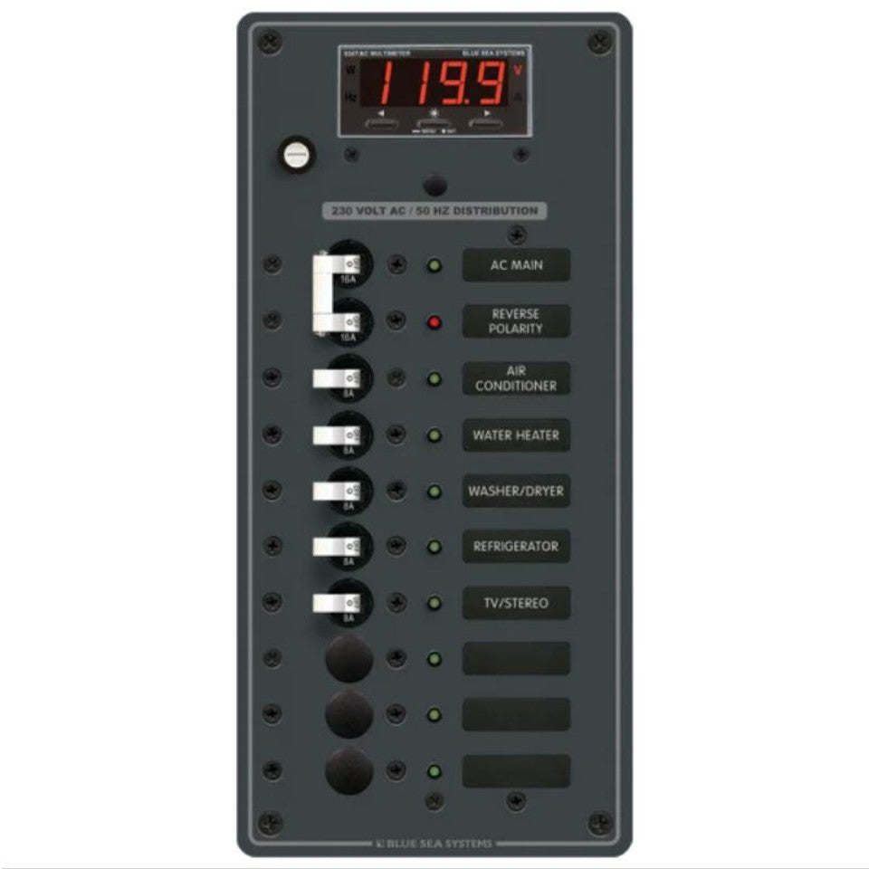 Blue Sea System 8506 BREAKER PANEL AC 8 POS W/ MAIN - Boatyard Malaysia