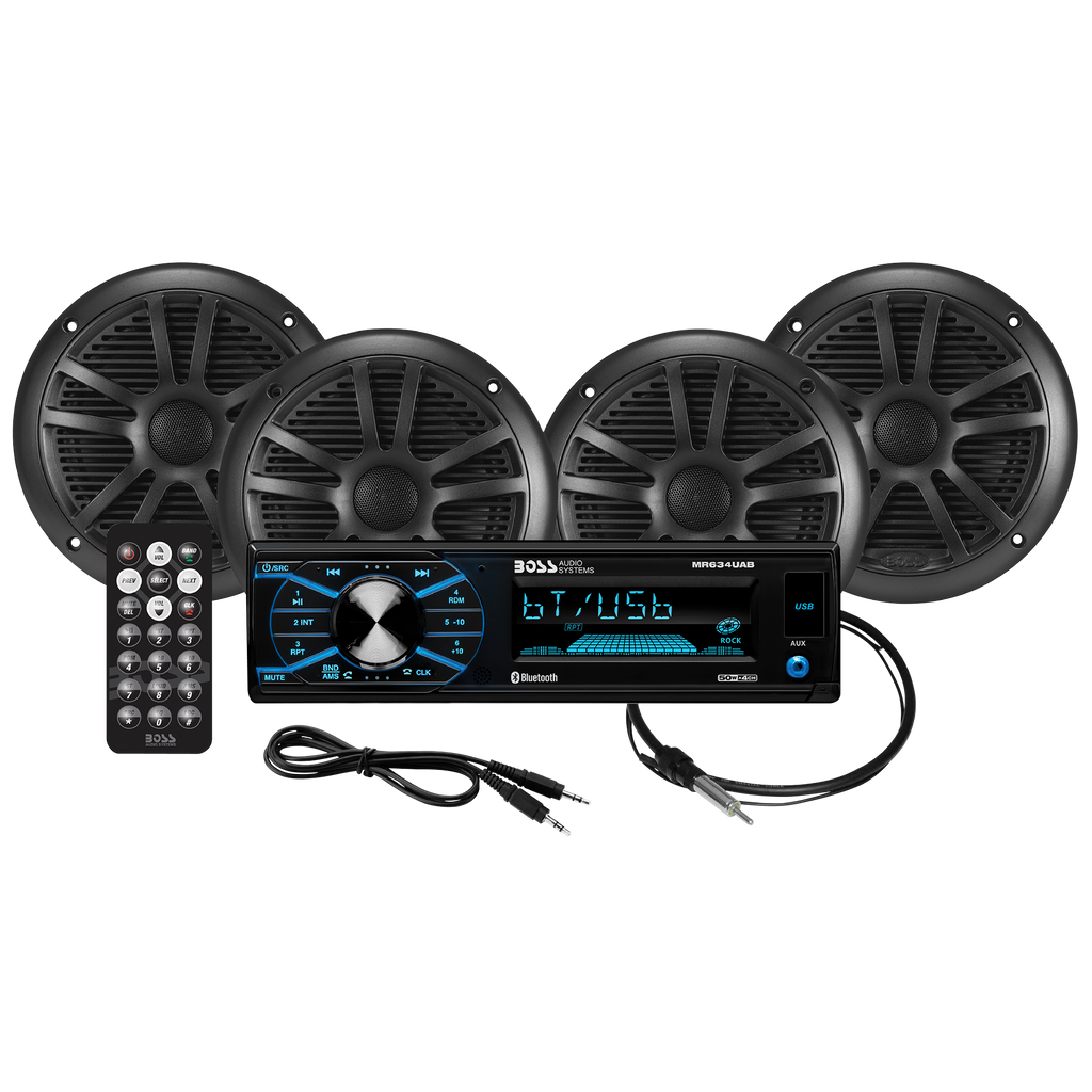 Boss Audio Boss Audio Mcbk634b.64 Package W/ Mr634uab 4 Mr6b Speakers - Boatyard Malaysia