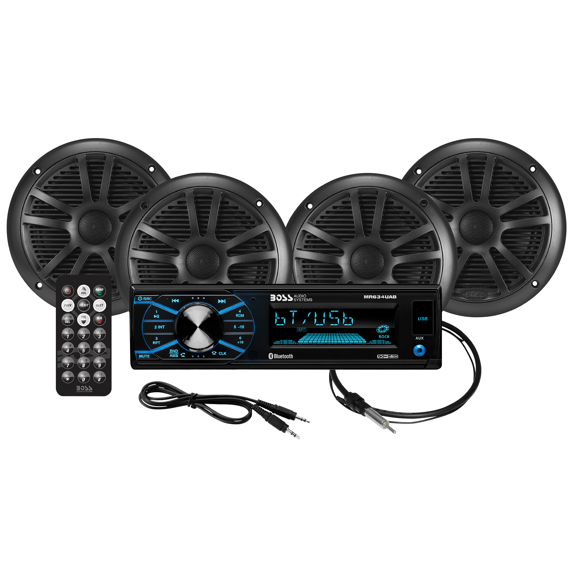 Boss Audio Boss Audio Mcbk634b.64 Package W/ Mr634uab 4 Mr6b Speakers - Boatyard Malaysia