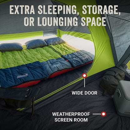 Skydome 4-Person Screen Room Camping Tent with Dark Room Technology
