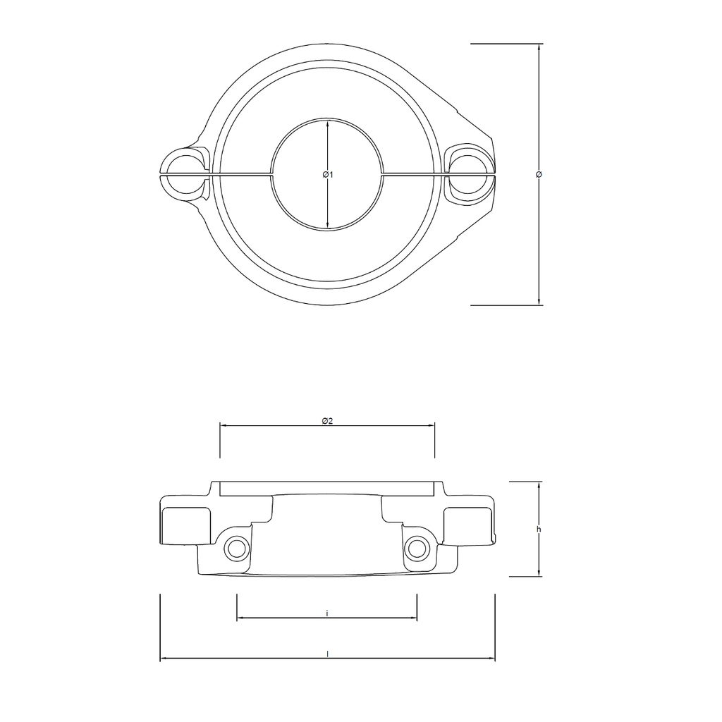 Zinc Volvo Penta Split Collar Anode for Volvo Penta Saildrives 130s & 150s boatyardmalaysia