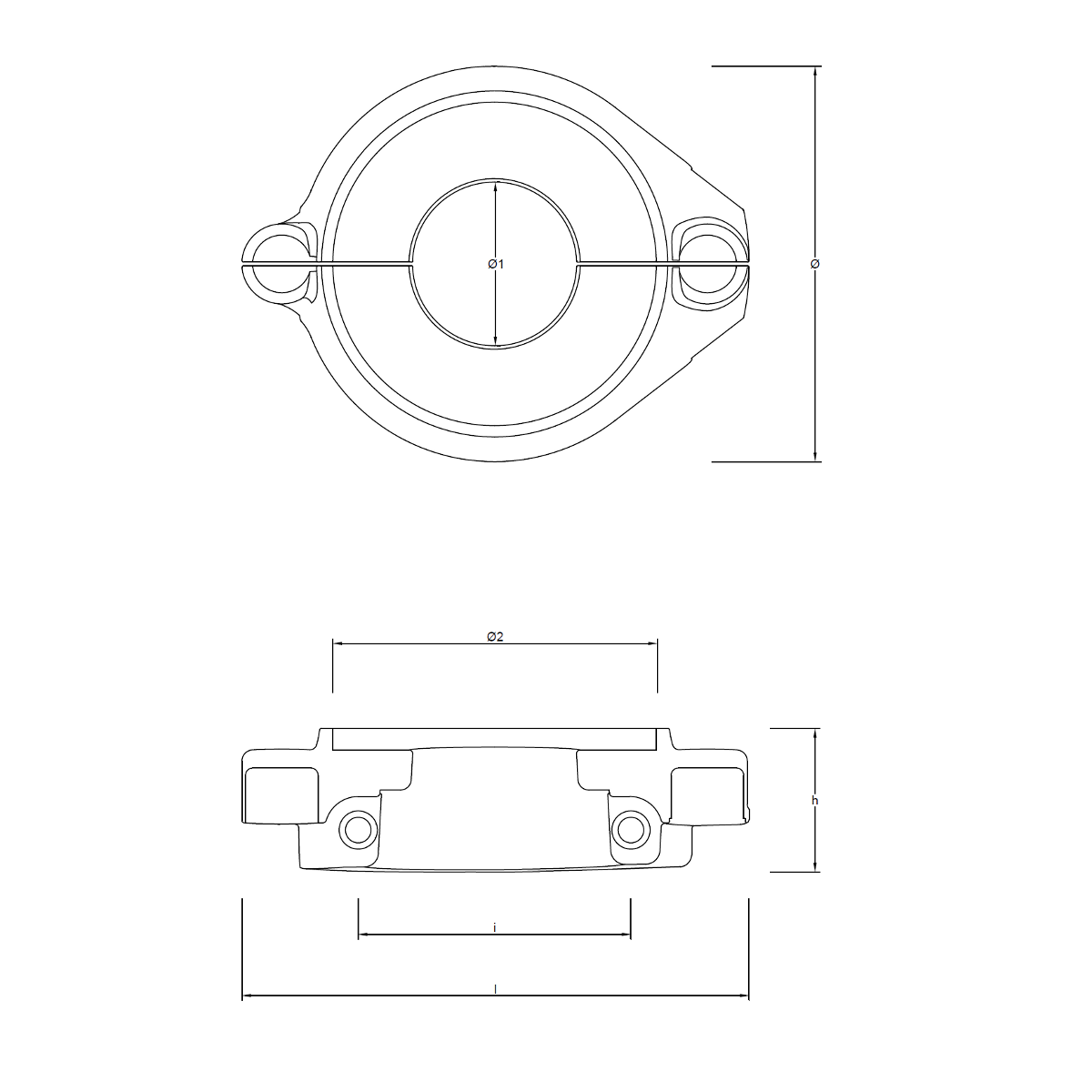 Zinc Volvo Penta Split Collar Anode for Volvo Penta Saildrives 130s & 150s boatyardmalaysia