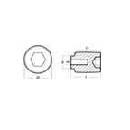 Tecnoseal Yamaha 75-250 HP Small Zinc Anode for Crankcase Cylinder - Boatyard Malaysia