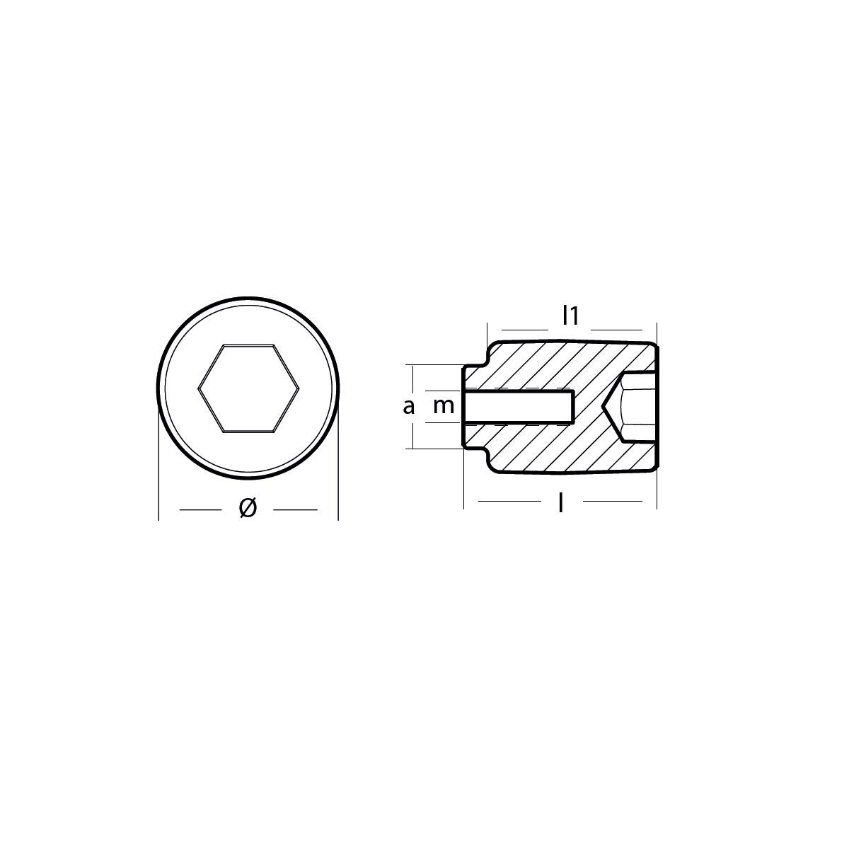 Tecnoseal Yamaha 75-250 HP Small Zinc Anode for Crankcase Cylinder - Boatyard Malaysia