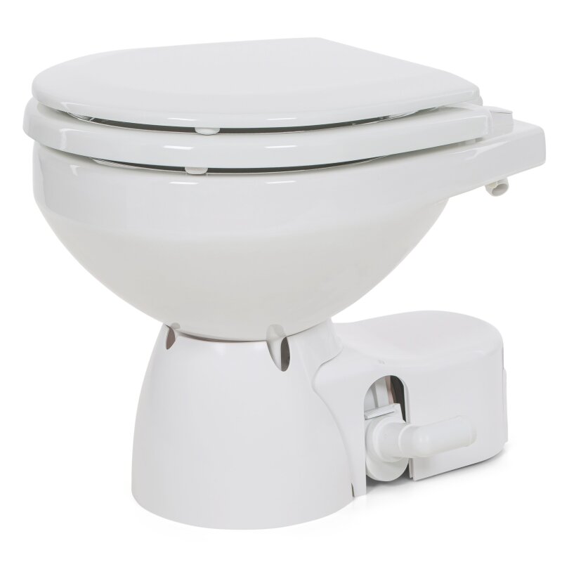 Jabsco Quiet Flush E2 Electric Toilet with Solenoid Valve, Compact Size, 12V - Boatyard Malaysia