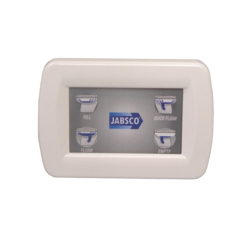 Jabsco Deluxe Flush 14" Straight Back 24V Freshwater Electric Marine Toilet W/Solenoid Valve & Soft Close Lid
