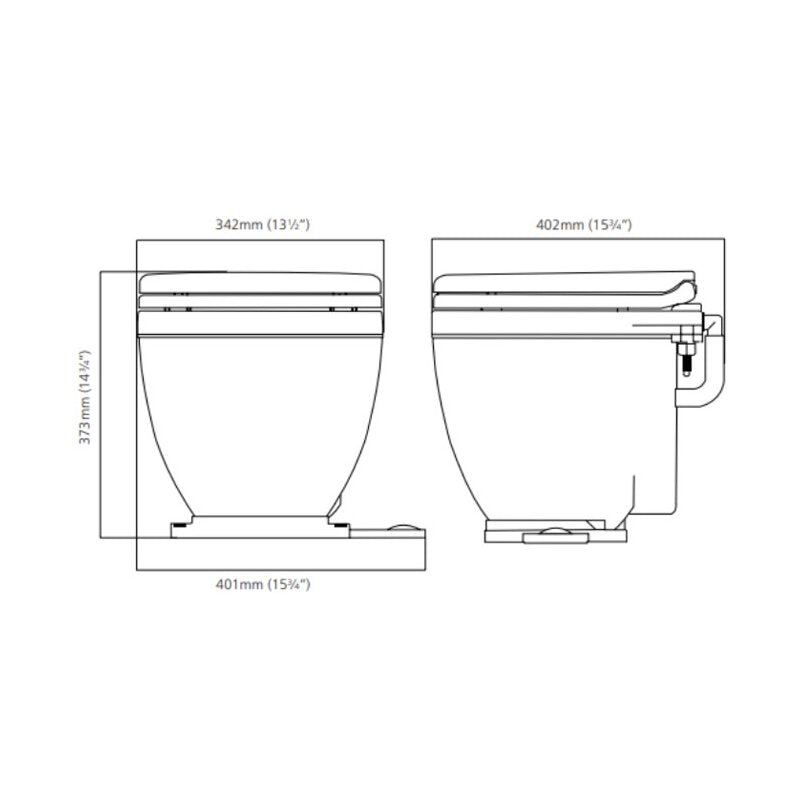 Jabsco Lite Flush Electric 12V Toilet W/Control Panel