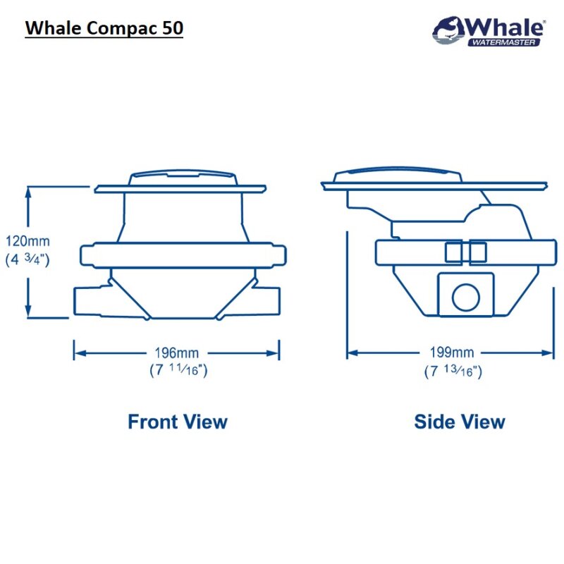 Whale Compac 50 Manual Bilge Pump Thru Deck/Bulkhead Mount boatyardmalaysia