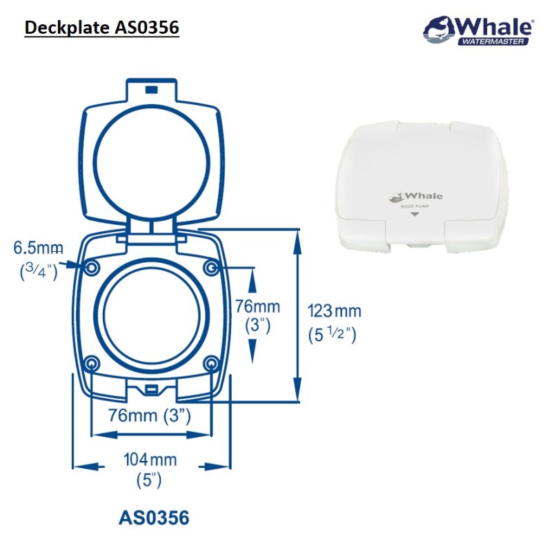 Whale Compac 50 Manual Bilge Pump Thru Deck/Bulkhead Mount boatyardmalaysia