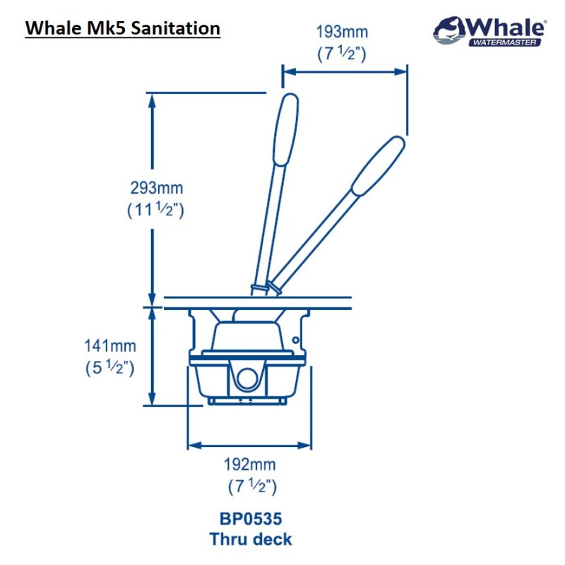 Whale Marine Mk5 Manual Sanitation Pump Thru Deck Mount - Boatyard Malaysia