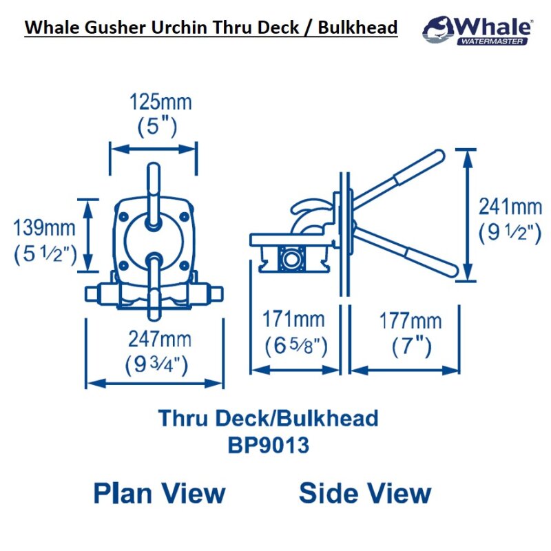 Whale Gusher Urchin Manual Bilge Pump Thru Deck/Bulkhead boatyardmalaysia