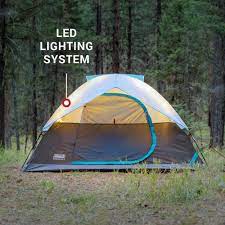 OneSource Rechargeable 6-Person Camping Dome Tent with Airflow System & LED Lighting