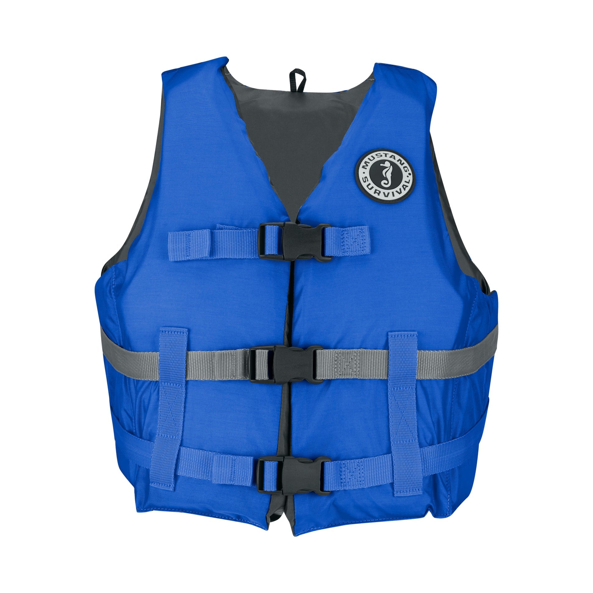 Mustang Livery Foam Vest M/L Blue boatyardmalaysia