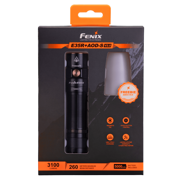 FENIX E35R 3100L FLASHLIGHT + AOD-S V2.0 KIT boatyardmalaysia