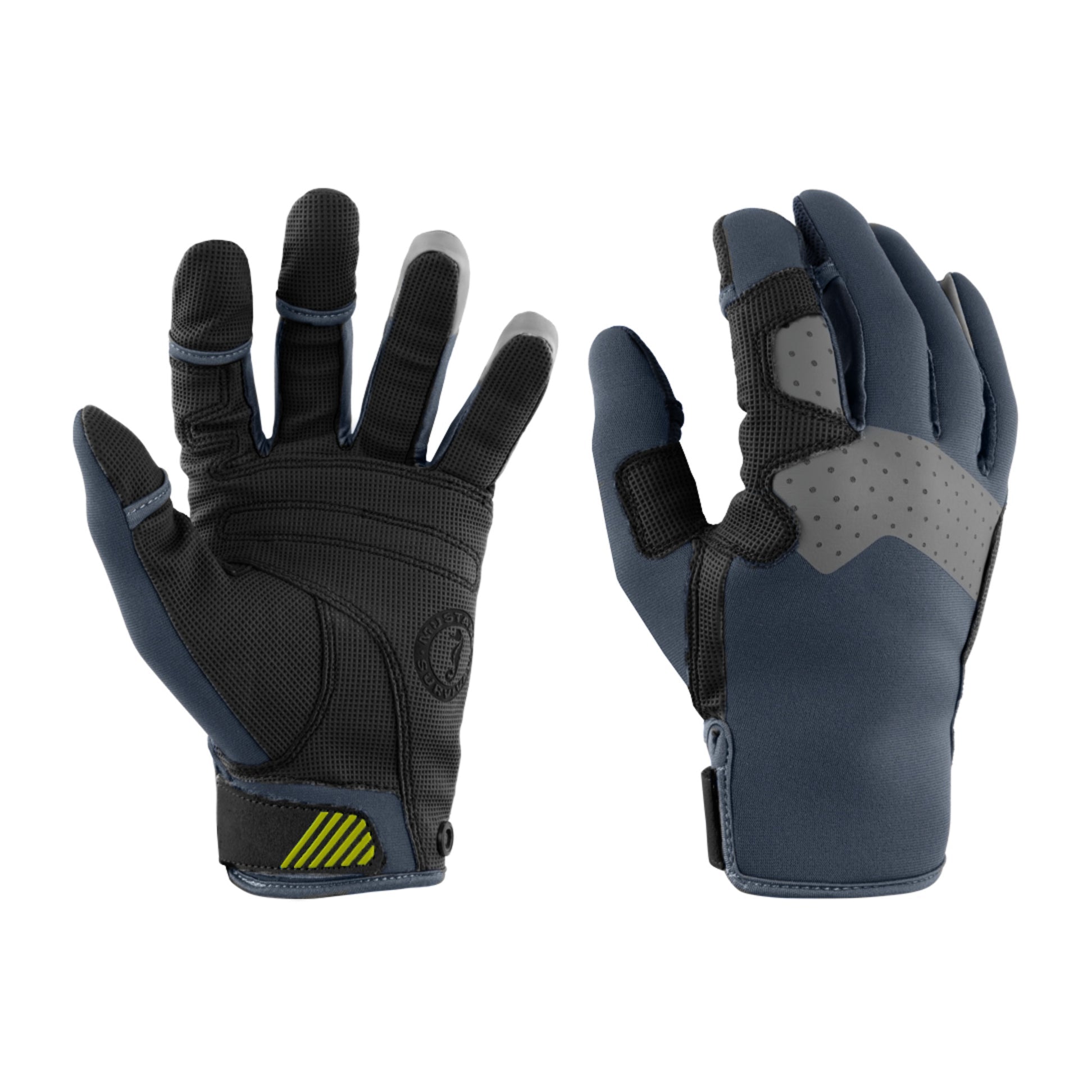 Mustang Traction Closed Finger Gloves Large Gray-Blue boatyardmalaysia