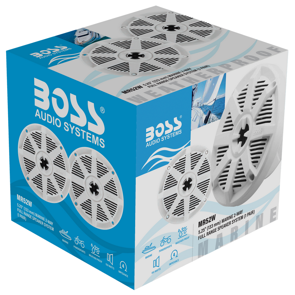 Boss Audio MR52W 5.25" 2-way 150w Marine Full Range Speaker - Boatyard Malaysia