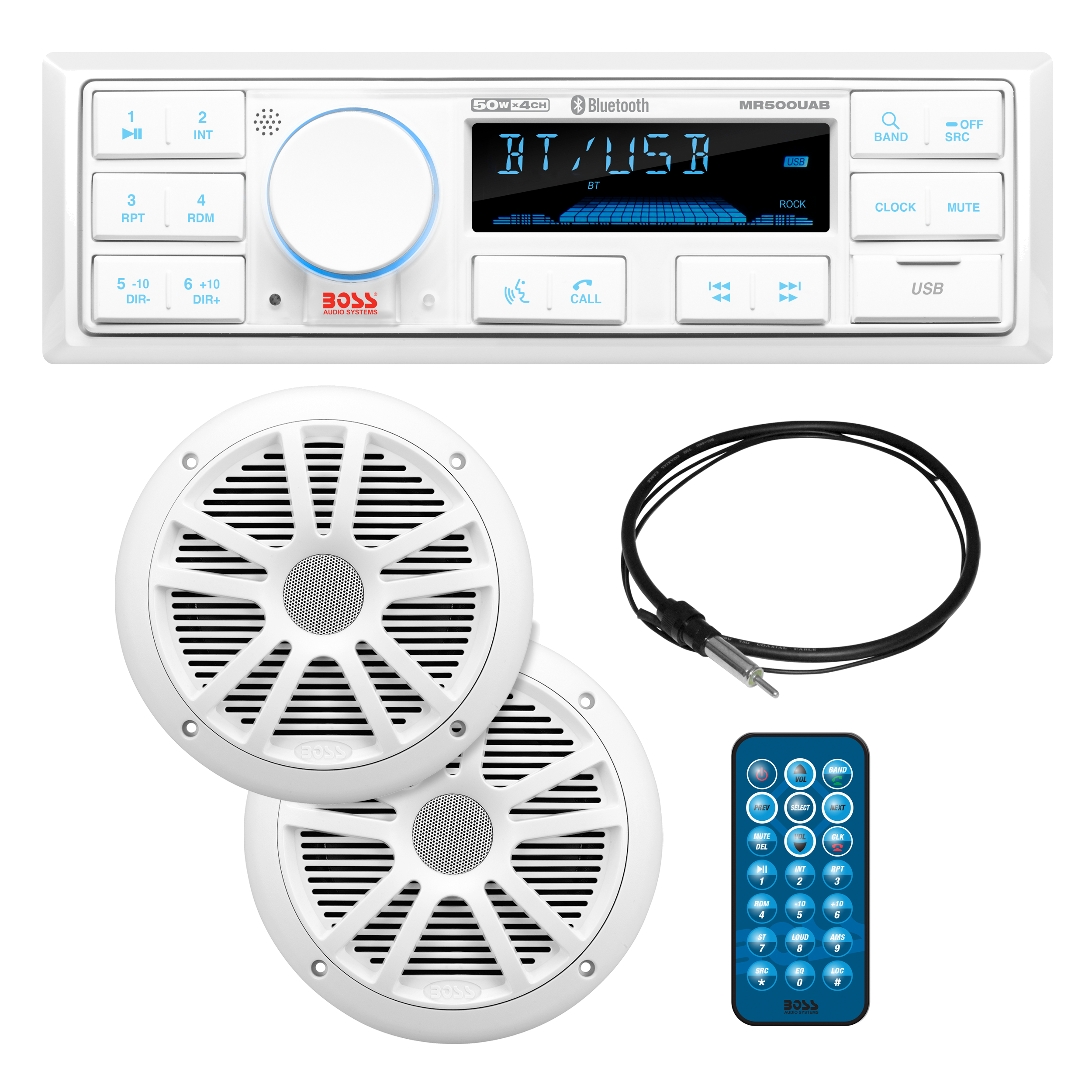 Boss Audio Boss Audio Mck500wb.6 Package W/ Mr500uab 2 Mr6w Speakers - Boatyard Malaysia