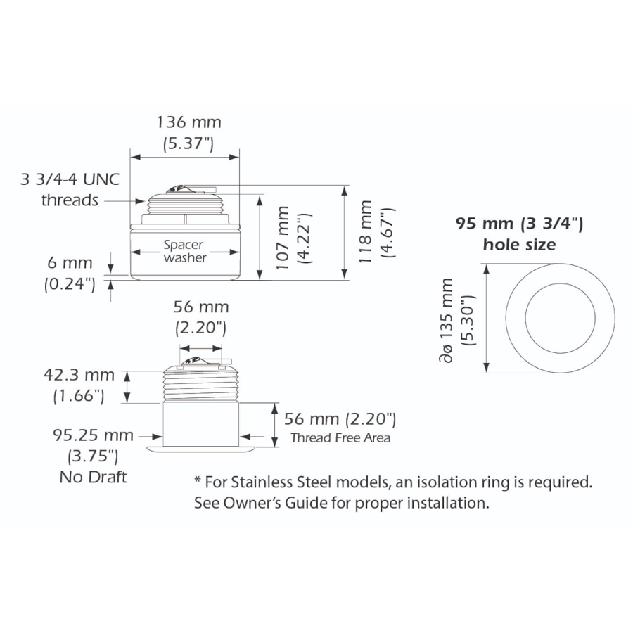 B175 Bronze Low Frequency 1kW Chirp Transducer 0 Tilt boatyardmalaysia