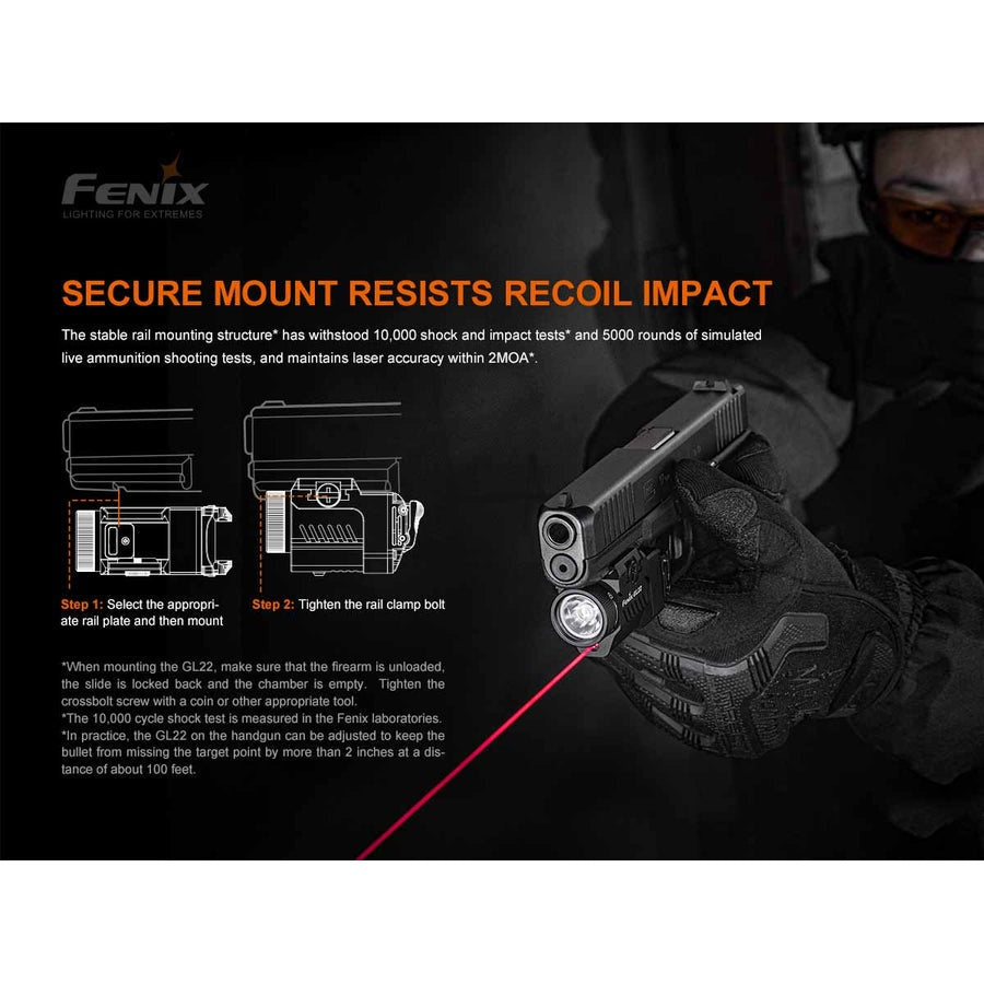 Fenix GL22 Tactical Weapon Light with Red Laser Sight boatyardmalaysia