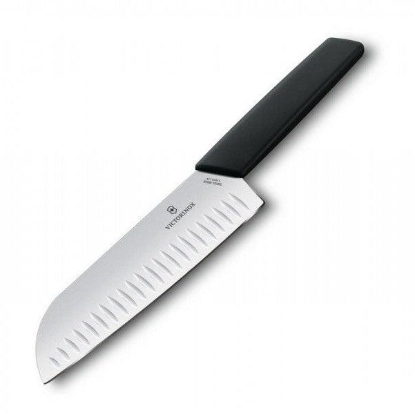 Swiss Modern Santoku Knife 17cm Black boatyardmalaysia