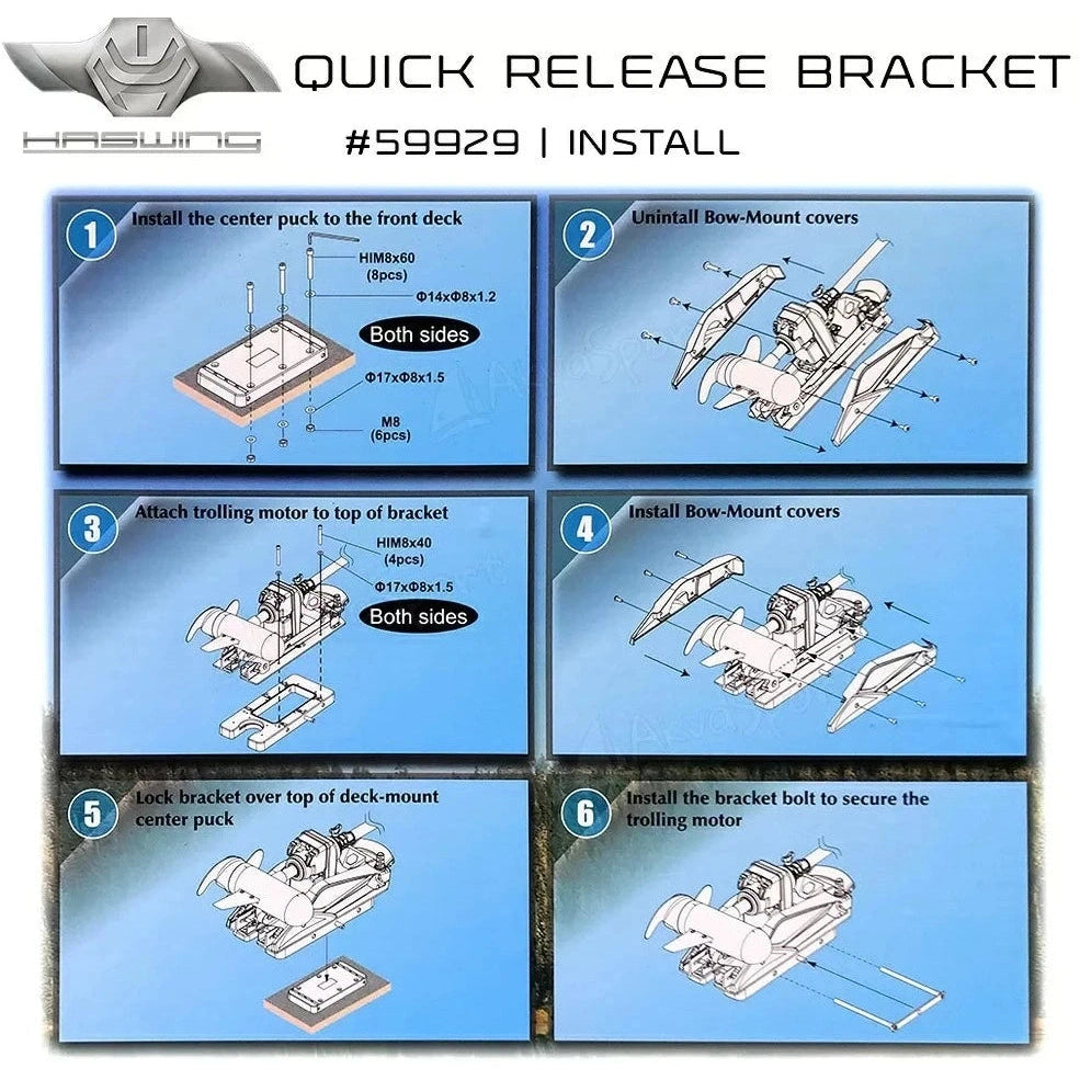 Haswing Quick Release Bracket For Model: 50738, 50739 Cayman B 80lbs & 120lbs only - Boatyard Malaysia