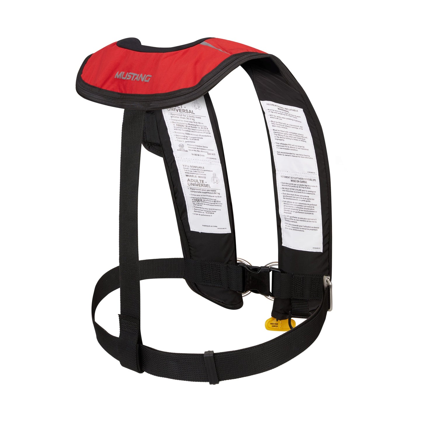 Mustang HIT Hydrostatic Inflatable PFD with Tether Points Red/Black
