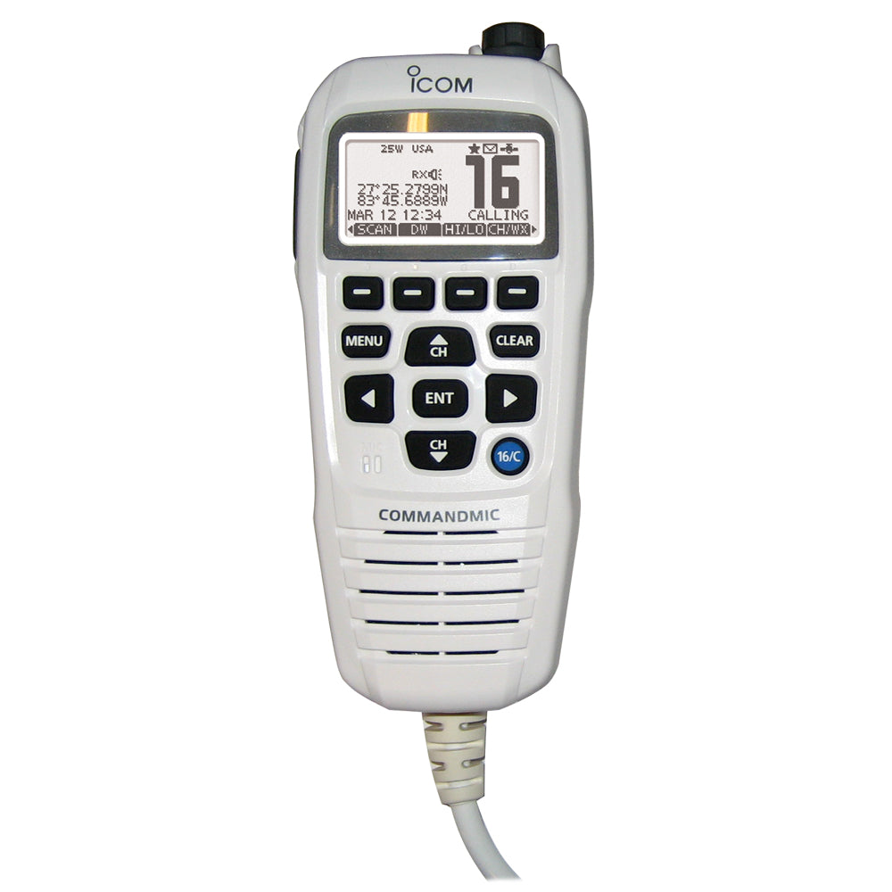 ICOM COMMANDMIC IV With White Backlit LCD In Super White boatyardmalaysia