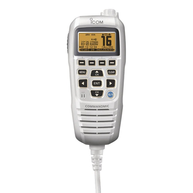 ICOM HM195 Command Mic IV With Yellow Backlit Lcd Super White boatyardmalaysia