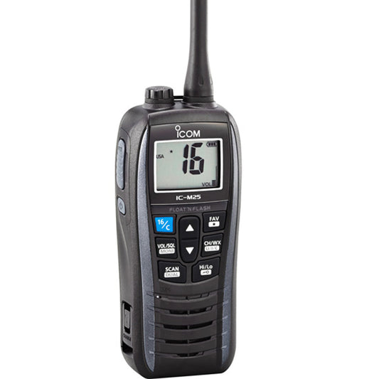 ICOM M25 5W Floating VHF In Metallic Gray boatyardmalaysia