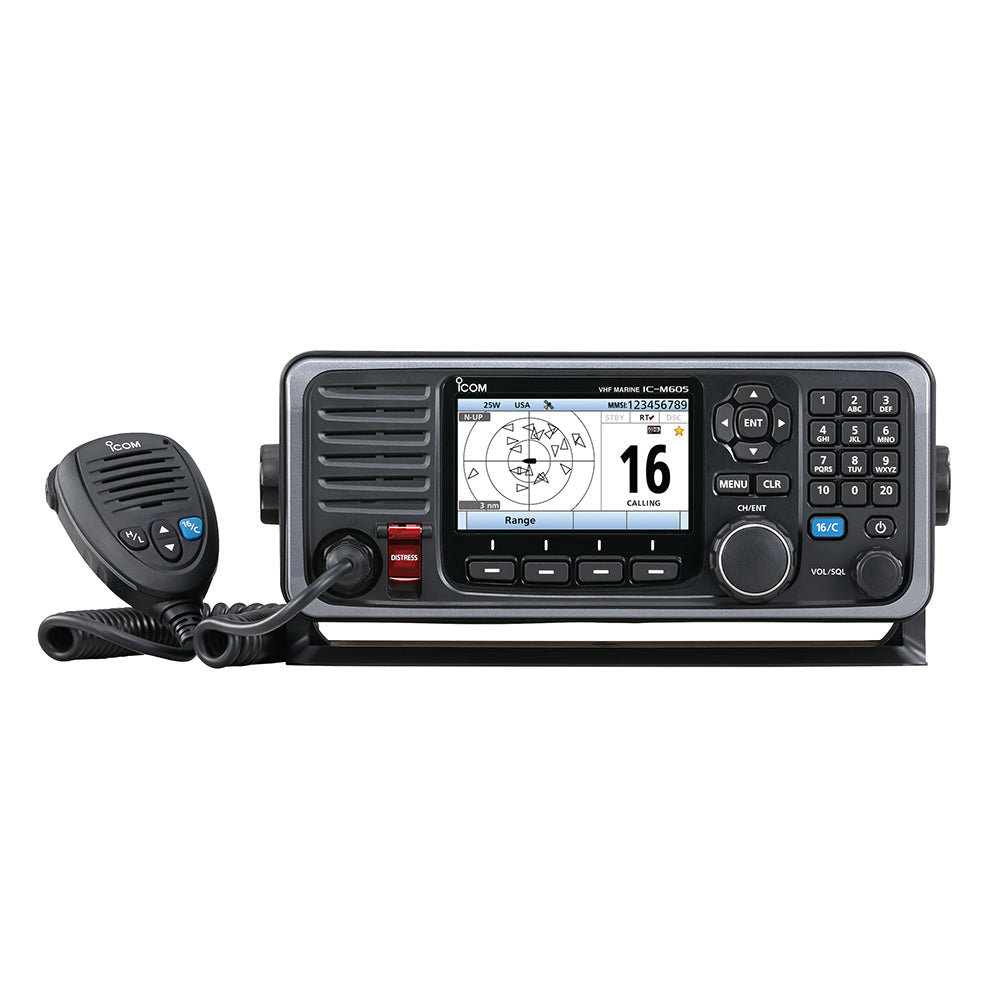ICOM ICOM M605 Fixed Mount 25W VHF With Color Display And Rear - Boatyard Malaysia