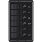 Blue Sea System Contura Circuit Breaker Switch Panel with USB Charger - 5 Position - Boatyard Malaysia