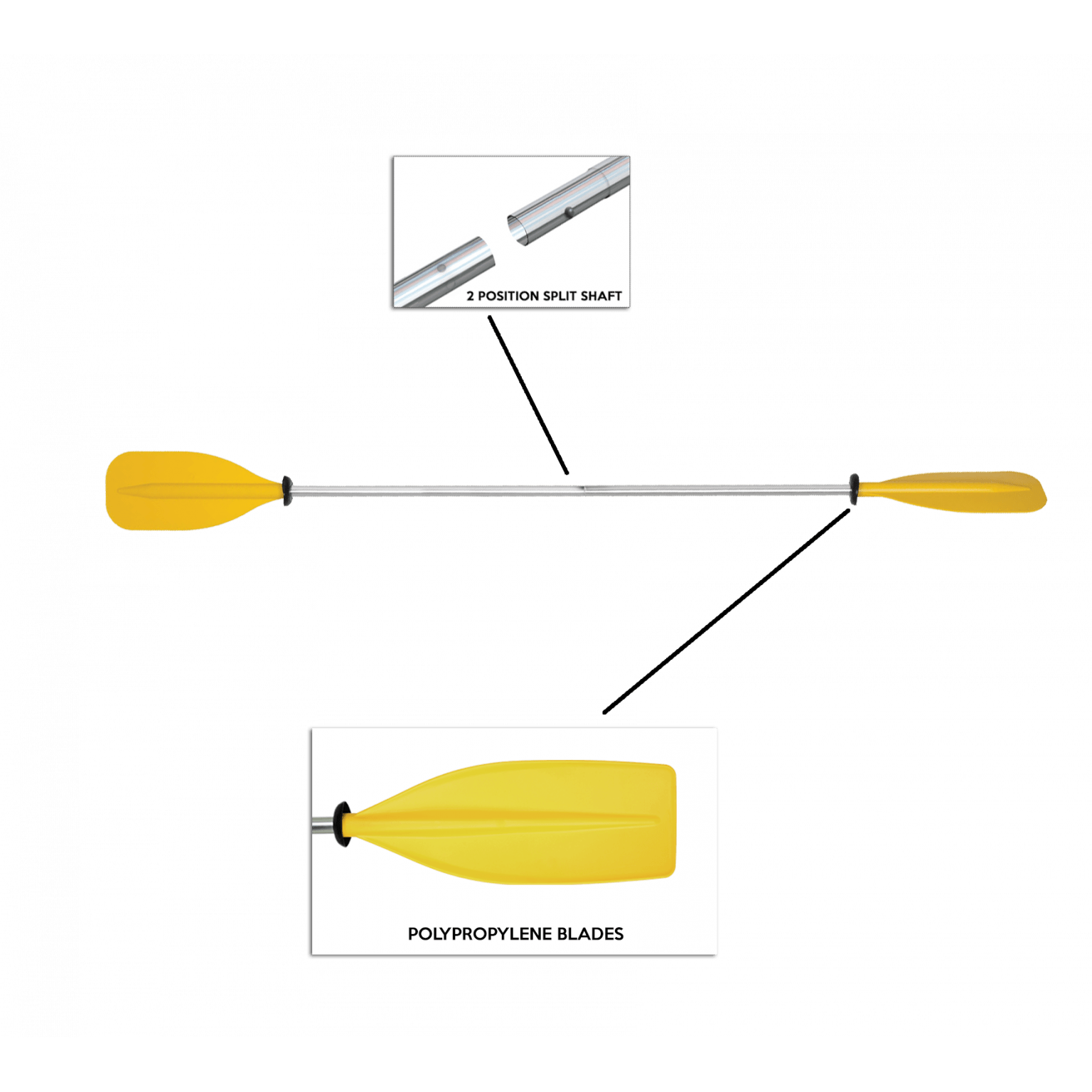 Economy Kids Kayak Paddle Split Shaft boatyardmalaysia