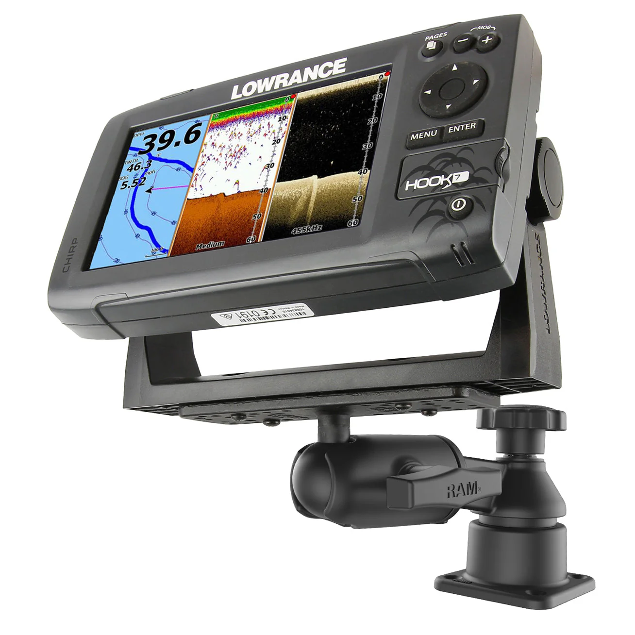 RAM Mount RAM® Horizontal 6" Swing Arm Mount with Ball & Socket Rectangular Plate - Boatyard Malaysia