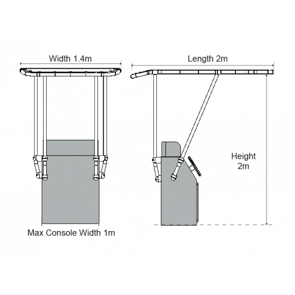 Oceansouth Heavy Duty T-Top Console Mount - Boatyard Malaysia