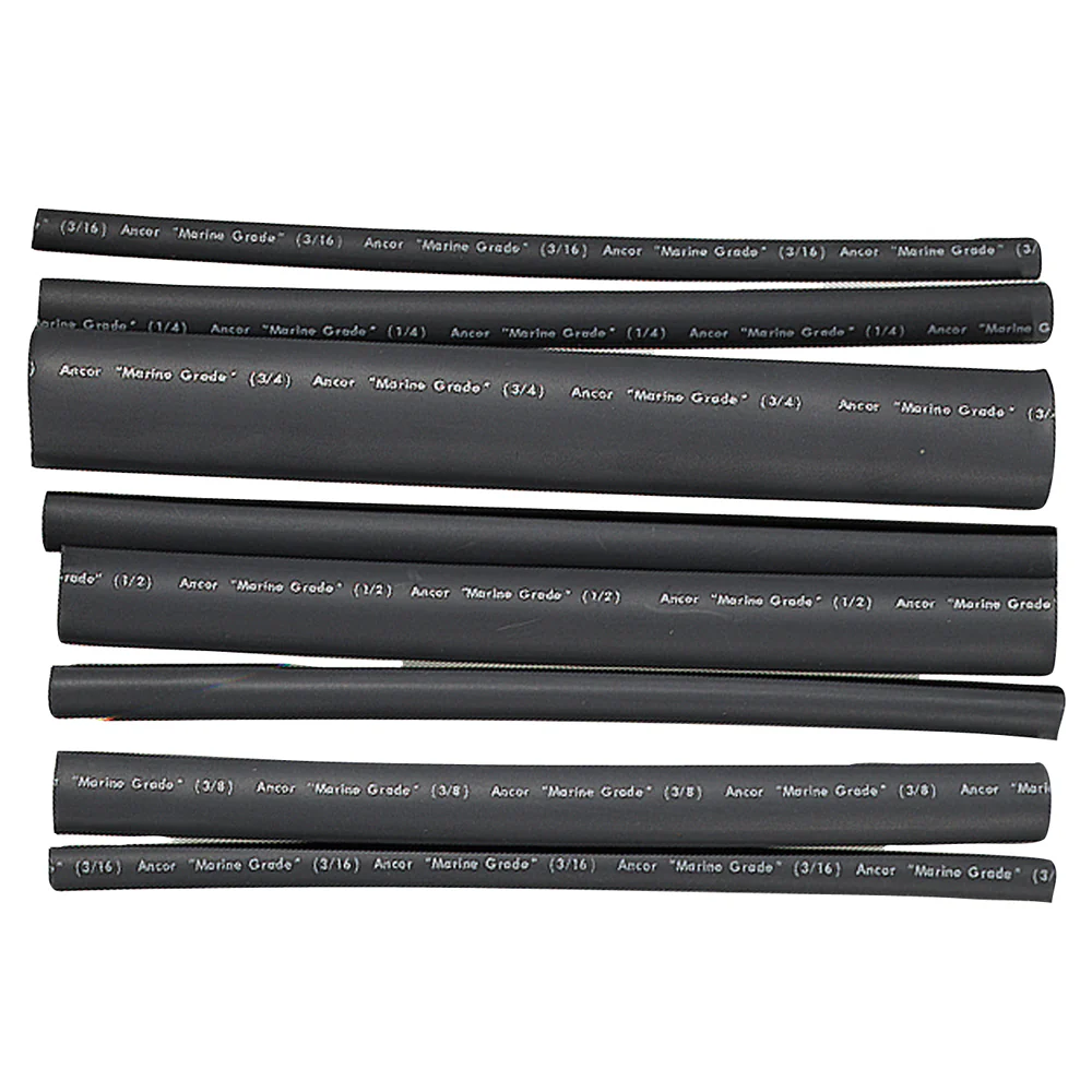 Ancor Heat Shrink Kit 6" Black 20 - 2/0 AWG 8 Pack - Boatyard Malaysia