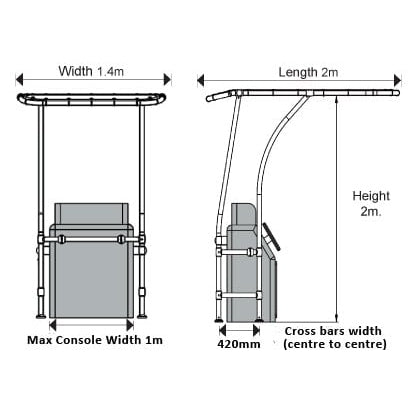 Oceansouth Heavy Duty T-Top Deck Mount - Boatyard Malaysia