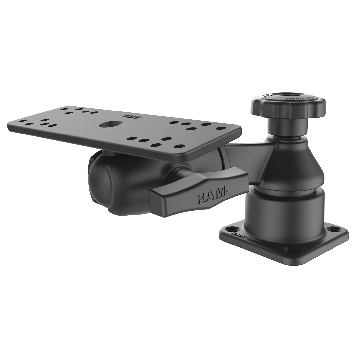 RAM® Horizontal 6" Swing Arm Mount with Ball & Socket Rectangular Plate boatyardmalaysia