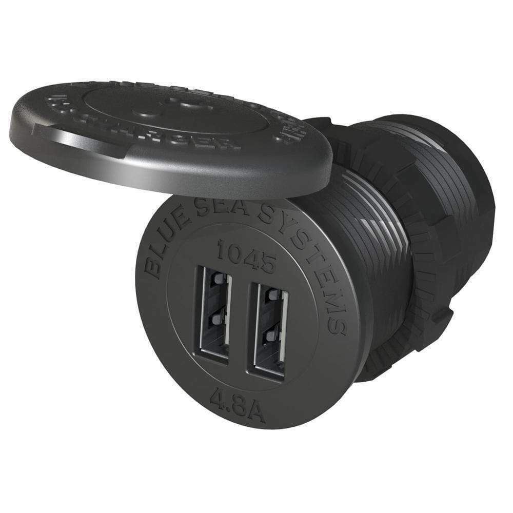 Blue Sea System 1045 12/24V Dual USB Charger 1 1/8" Hole Mount - Boatyard Malaysia