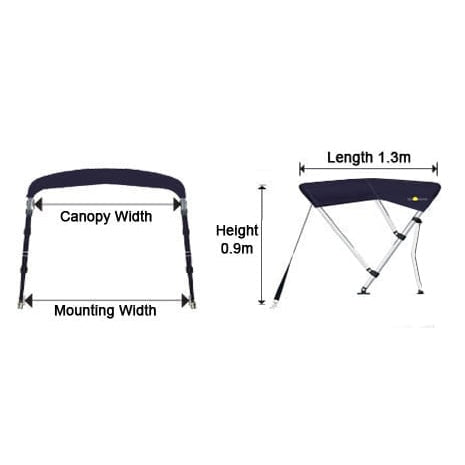 Oceansouth 3 Bow Whitewater Pro Bimini Top - Boatyard Malaysia