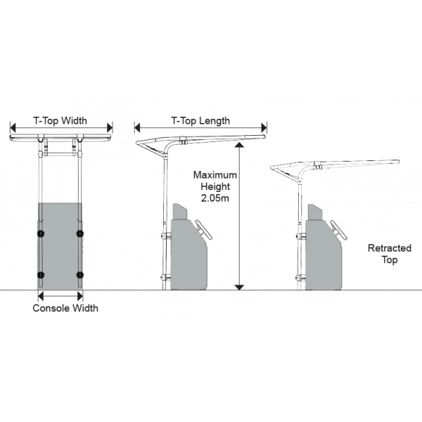 Oceansouth Retractable Seagull T-Tops - Boatyard Malaysia