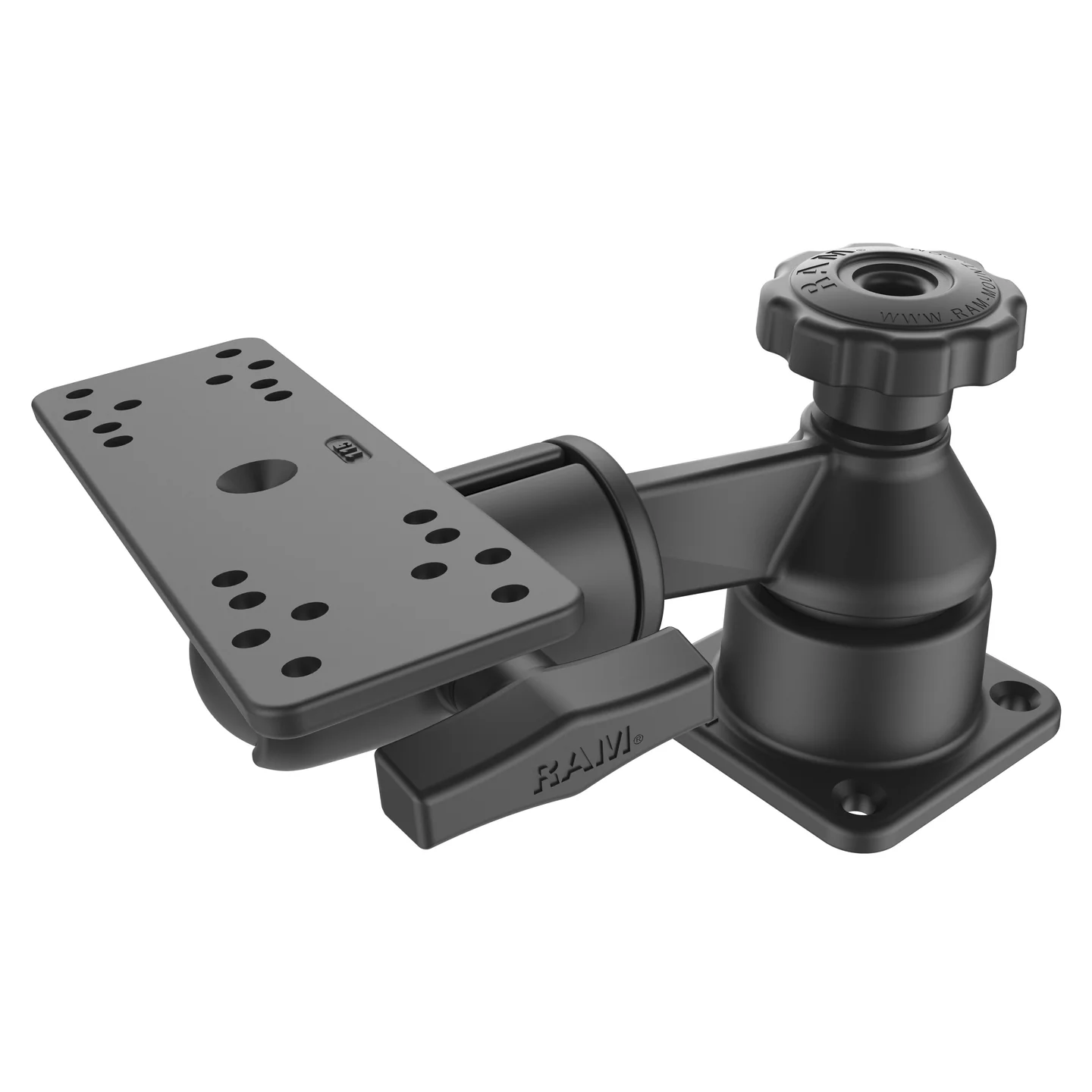RAM Mount RAM® Horizontal 6" Swing Arm Mount with Ball & Socket Rectangular Plate - Boatyard Malaysia