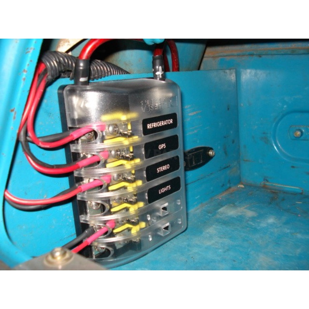 Blue Sea System ST Glass 6 Circuit Fuse Block with Cover - Boatyard Malaysia