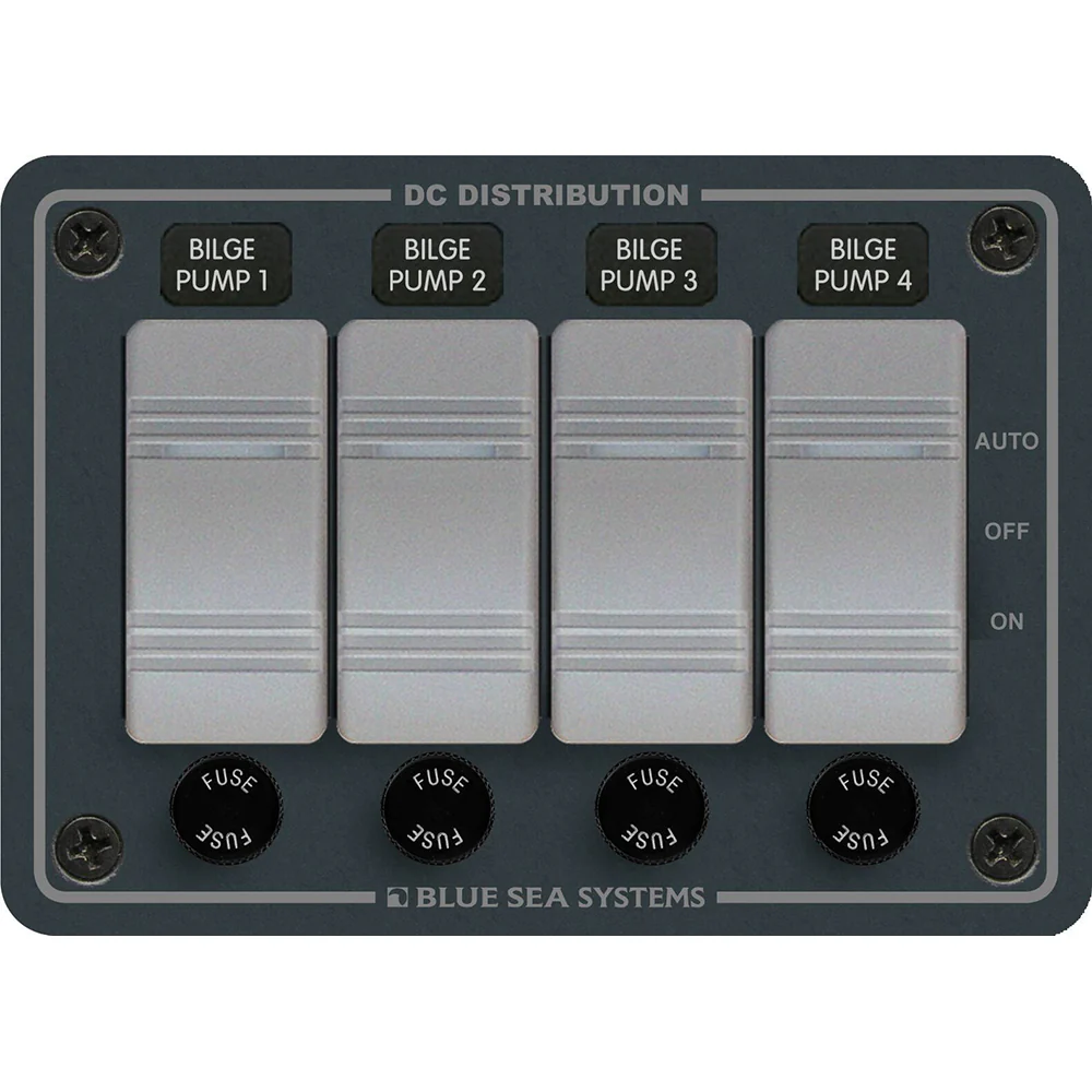 Blue Sea System Contura Water-Resistant DC Panel - Bilge Pump Control - Boatyard Malaysia