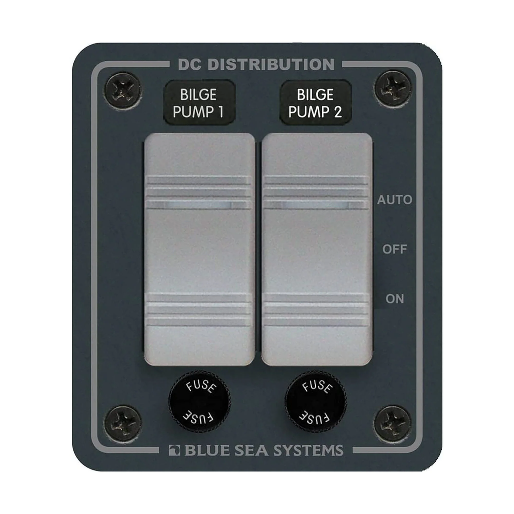 Blue Sea System Contura Water-Resistant DC Panel - Bilge Pump Control - Boatyard Malaysia