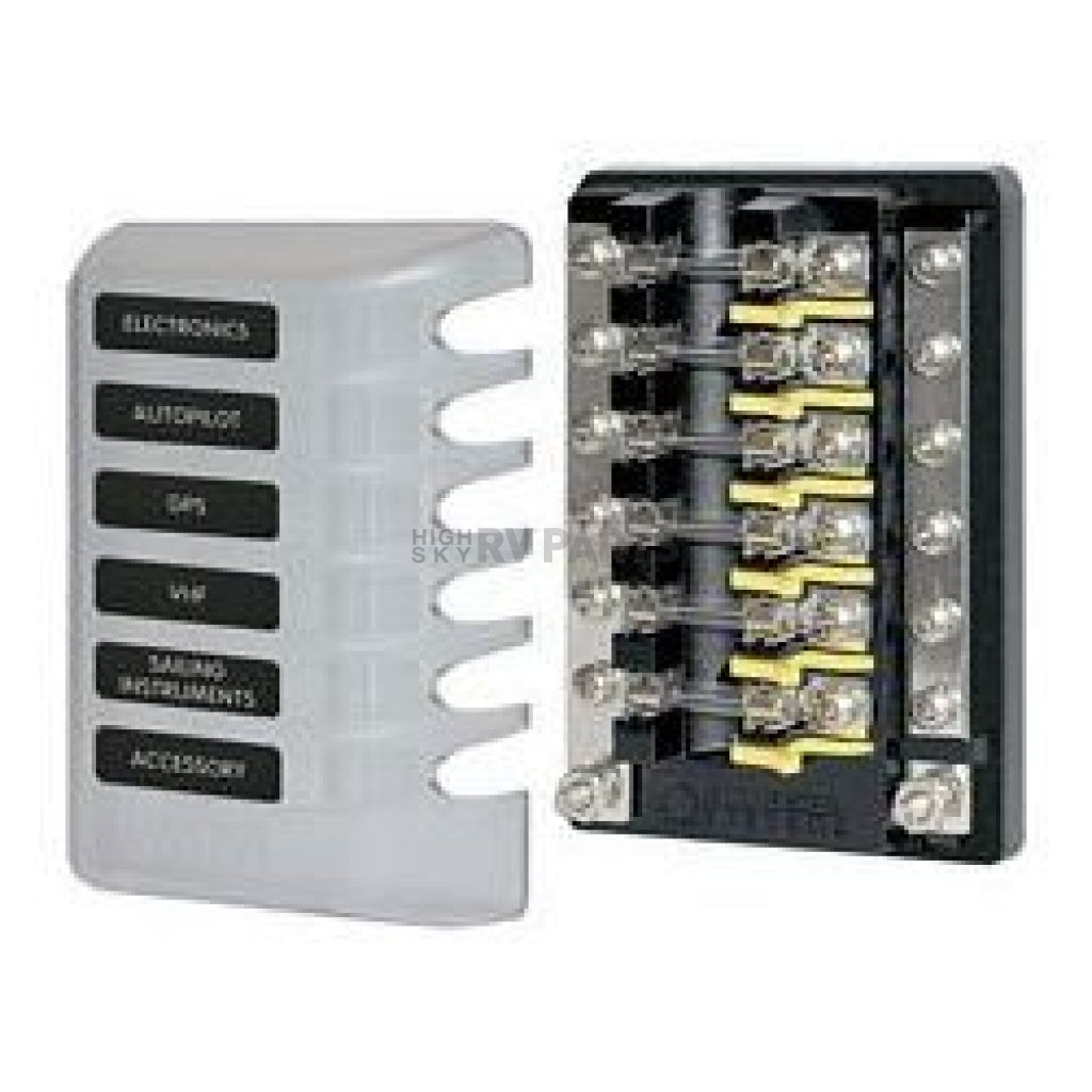 Blue Sea System ST Glass 6 Circuit Fuse Block with Cover - Boatyard Malaysia